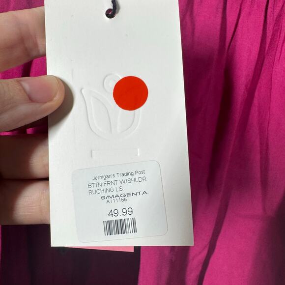 Andree By Unit Shirt Women NWT S Pink Long Sleeve Magenta Style #11166 Career - Picture 5 of 7